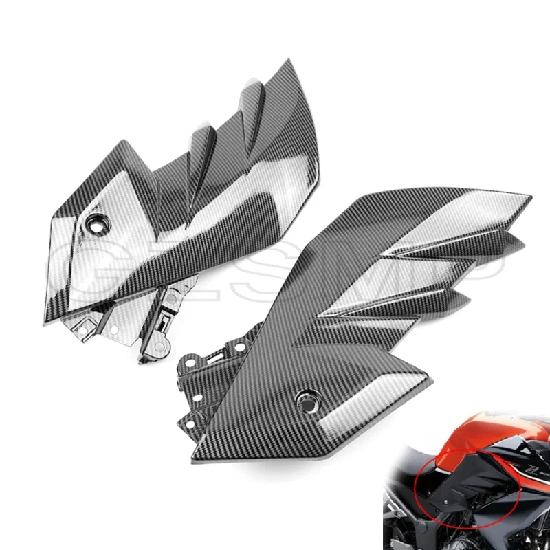 

Motorcycle Carbon fiber pattern Fuel Gas Tank Side Trim Pannel Cover Fairing fit For Kawasaki Z250 2013-2018 Z300 2014-2017 2016