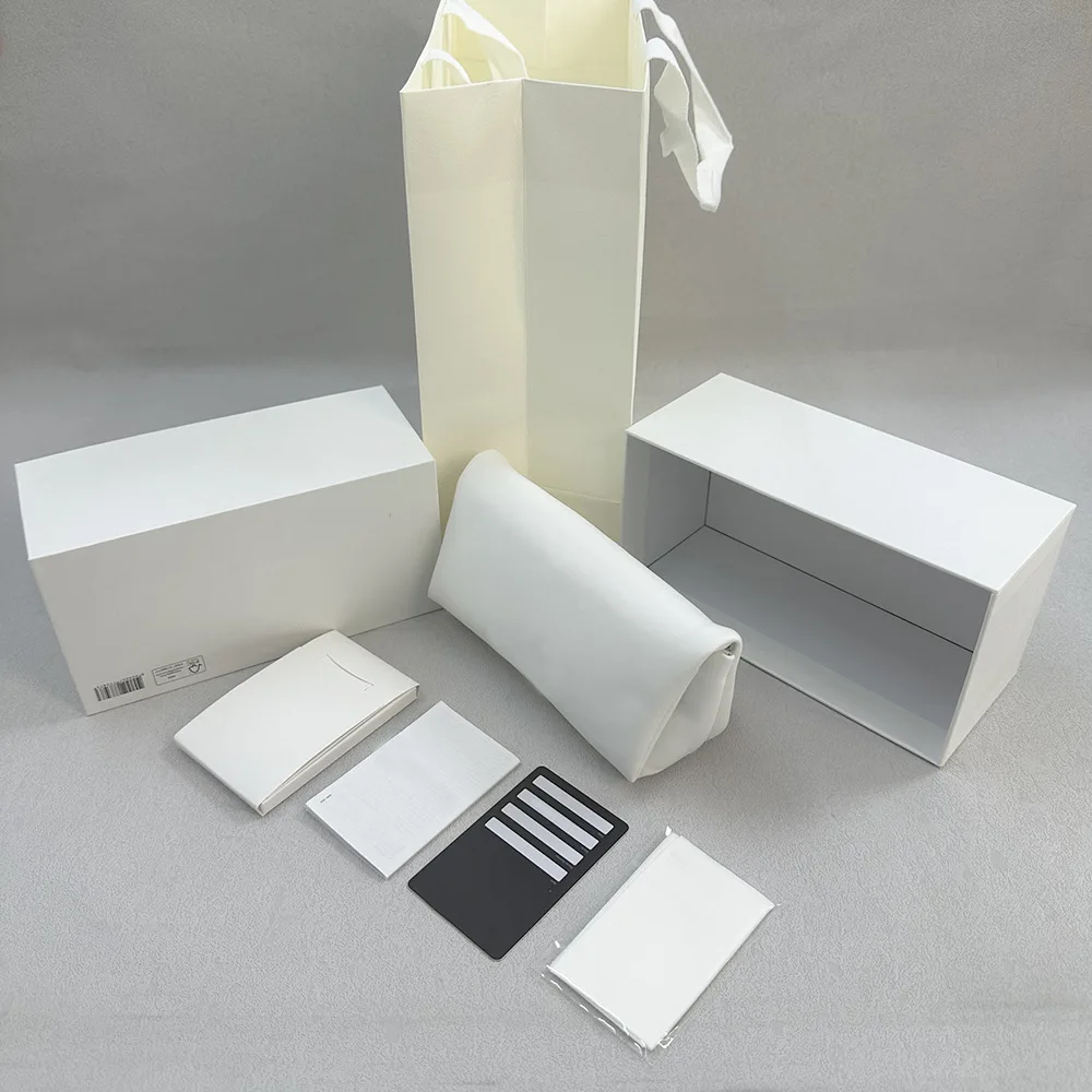 

New trendy glasses case white sunglasses case, 2024 big brand same leather high-end sunglasses case set.