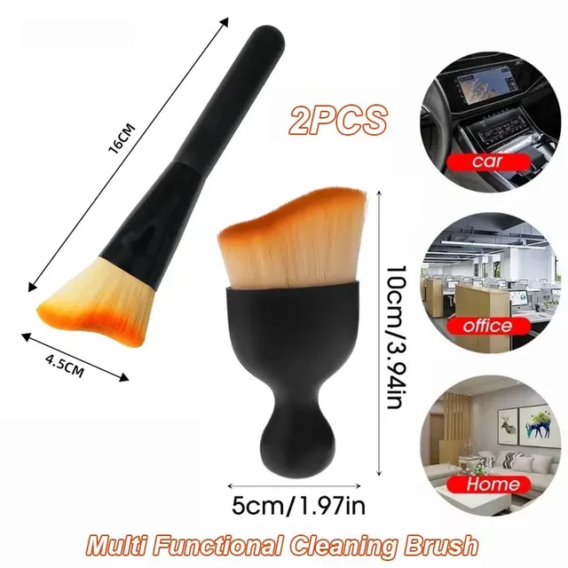 2pcs Multifunctional Cleaning Brush for Car Interior Air Conditio Outlet Crevice Dust Removal Brushes Office Home Clean Brush Tools (brosse de nettoyage multifonctionnelle pour l'intérieur de la voiture et la sortie d' 6