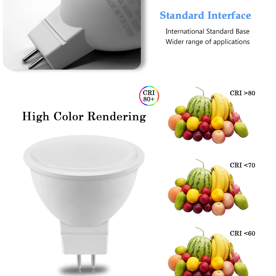 Description Picture 6 of item3PC Led low-voltage 12V spotlight MR16 3W-7W No flicker high lumen to replace 20W 50W halogen lamp for kitchen bathroom study