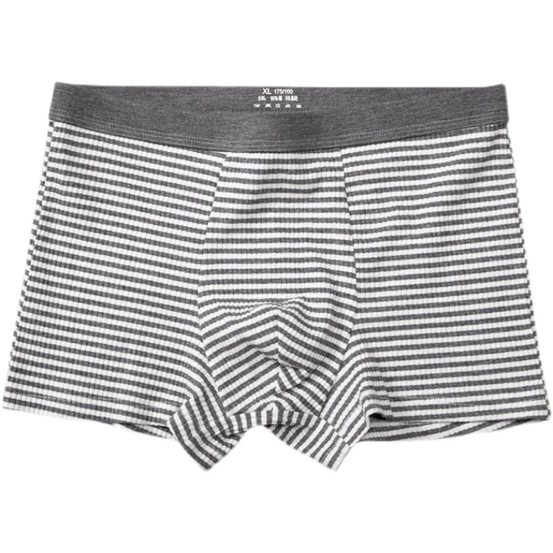 3Pcs/Lot Summer Brand Middle Waist Thread Striped Men's Cotton U-Design Underwear Sexy Boxer Pants Free Shipping