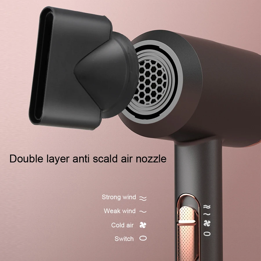 Professional Hair Dryers 2000W Strong Powerful Hot And Cold Wind Blower With Diffuser Nozzles Fast Dry Salon Styling Tool 4