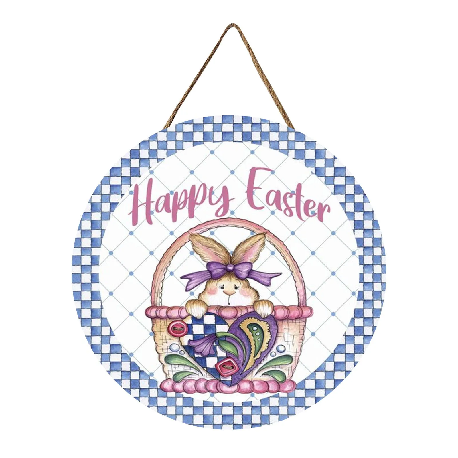 

Easter Car Bunny Wooden Door Hanging Wall Decoration Holiday Decorative Door Signs Bunny Egg Door Party Patio Decorative Door