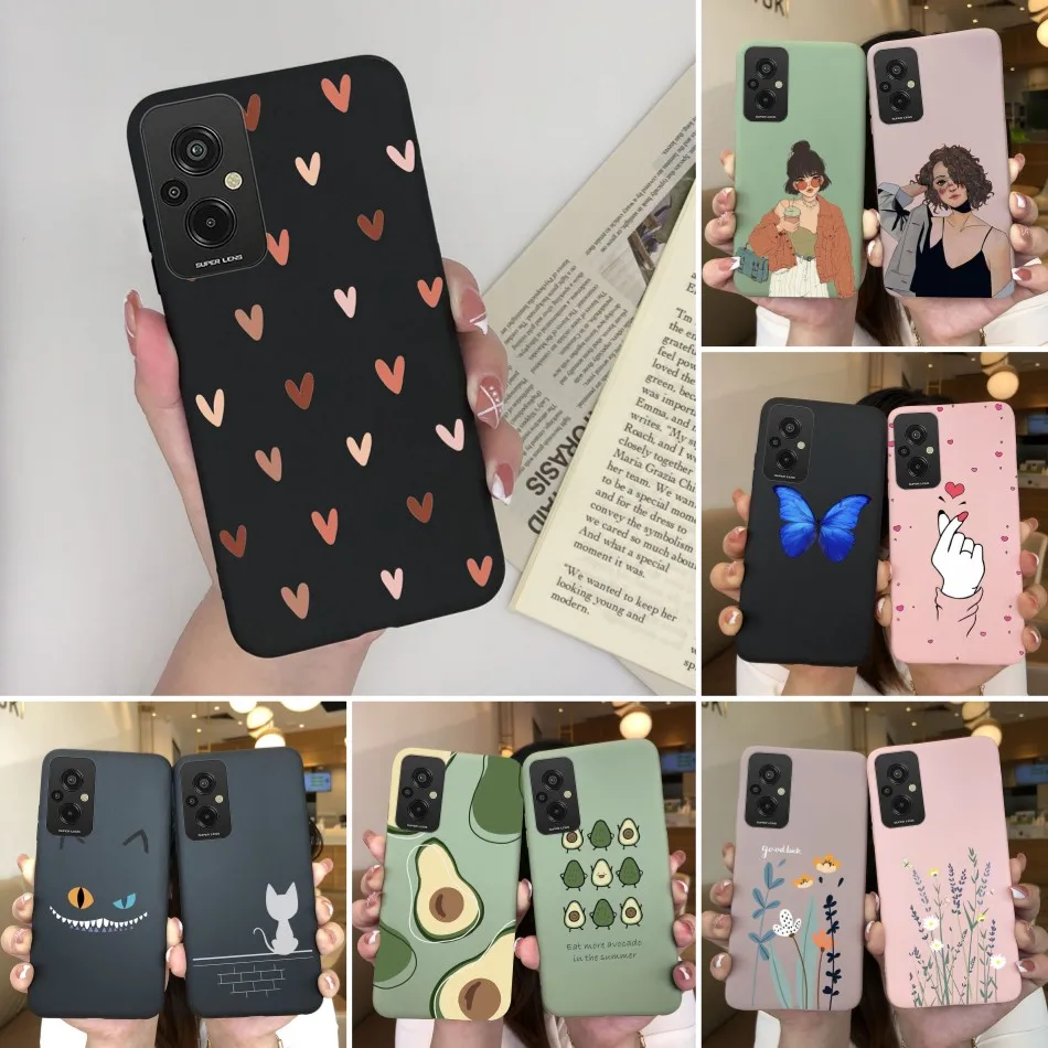 Heart Cat Silicone Matte Shockproof Phone Case - Cute & Protective Back Cover