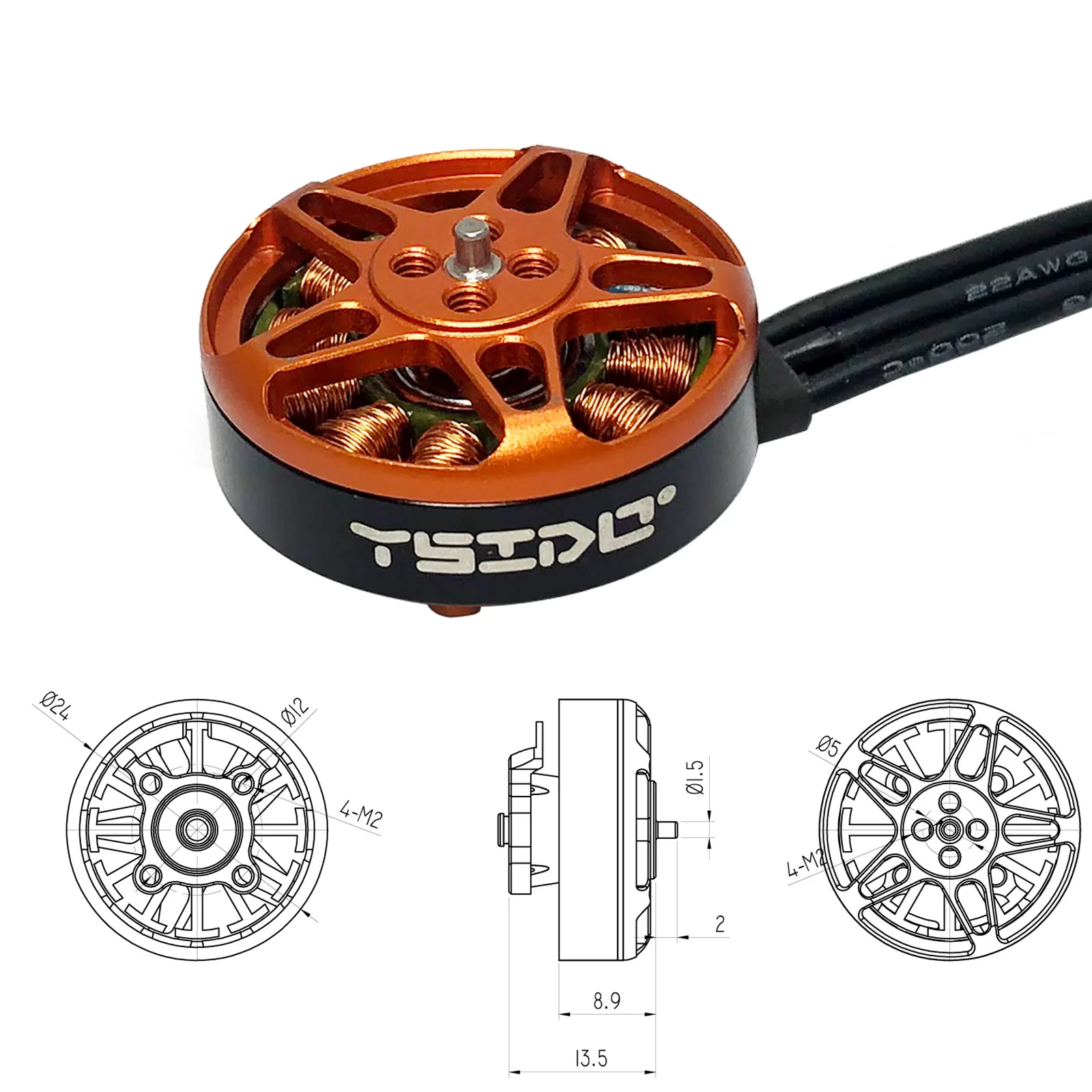 Lot 4 Moteurs Brushless 2004 1750KV/3000KV pour Drone FPV 3-5in