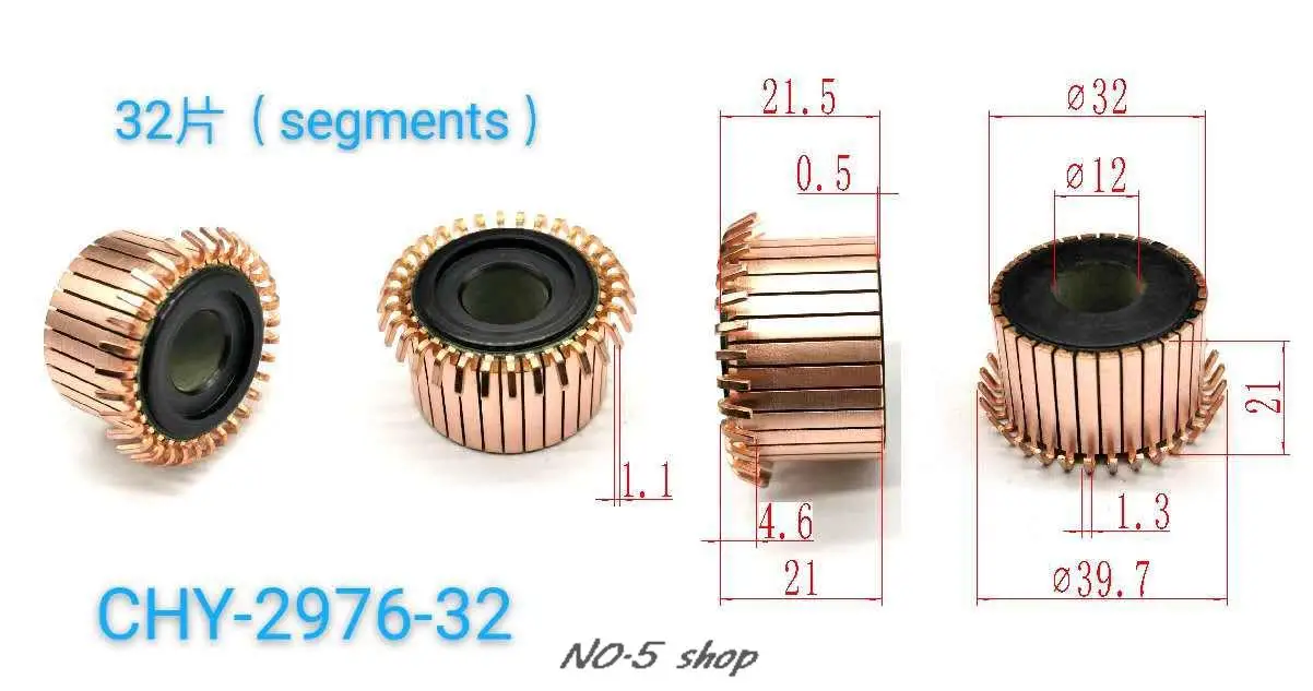 

5Pcs 32x12x21(21.5)x32P Copper Bars Electric Motor Commutator