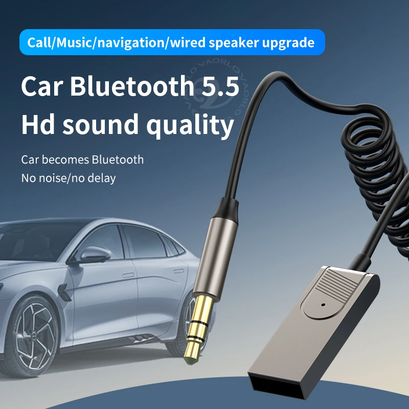 Upgrade Bluetooth 5.5 Audio Receiver Stereo Dongle USB To 3.5mm Jack Car Audio AUX Wireless Adapter With Mic For Car BT Transmit bluetooth adapter,bluetooth audio receiver,audio adapter