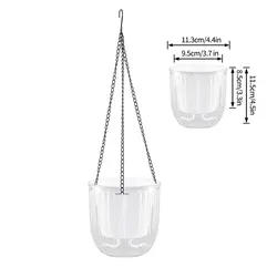 Self - Watering Decorative Hanging Planter with Drainage Holes (White)