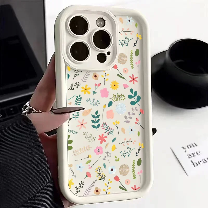 Silicone Leaves Flower Design Phone Case