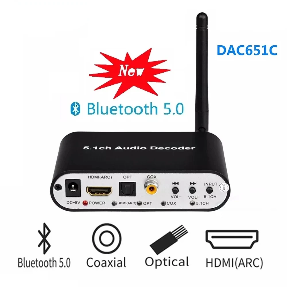 Аудио декодер HDMI DTS 5 1 приемник Bluetooth 0 DAC AC3 FLAC APE 4K x 2K в преобразователь для