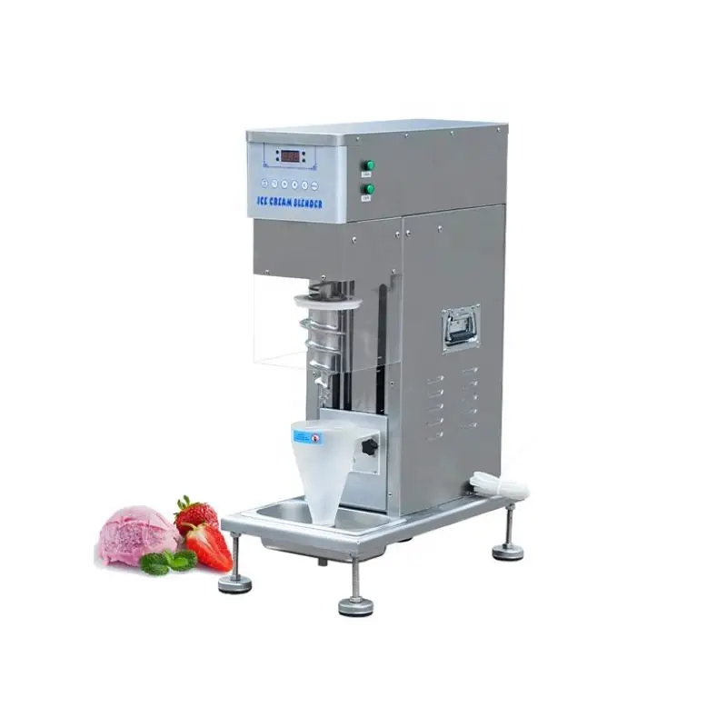 New zealand real fresh fruits nuts frozen yogurt ice cream gelato swirl drill blending mixing making machine