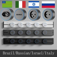 ปลั๊กไฟติดผนังแบบราง บราซิล/รัสเซีย/อิสราเอล/อิตาลี, ปลั๊กแปลงมาตรฐานสากลแบบกลม ถอดออกได้ สำหรับฝรั่งเศส สหภาพยุโรป สหรัฐอเมริกา สหราชอาณาจักร 1