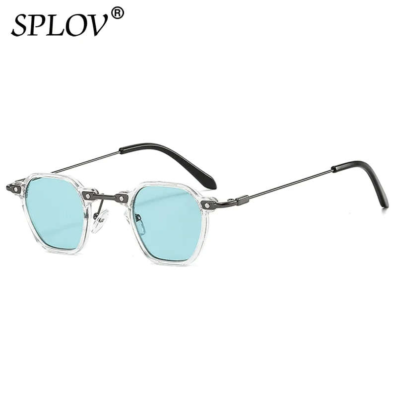 Neue Quadratische Retro Steam Punk Sonnenbrille Männer Frauen Runde Shades Gradienten Gläser Klare Linse Vintage Fahren Brillen Ozean Farbe