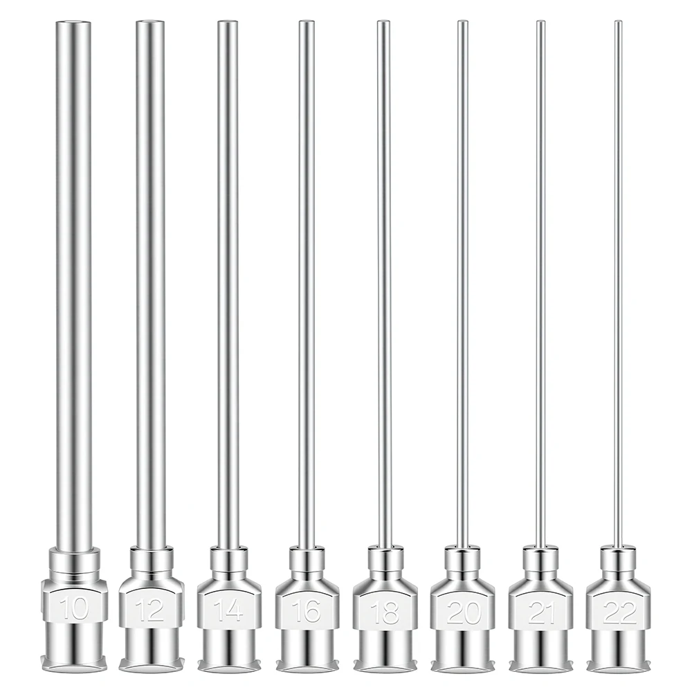 12er-Pack 8G-25G 50mm Edelstahl-Dosiernadeln, stumpfe Spritzennadeln, 2 Zoll, zum Nachfüllen von Klebespritzen