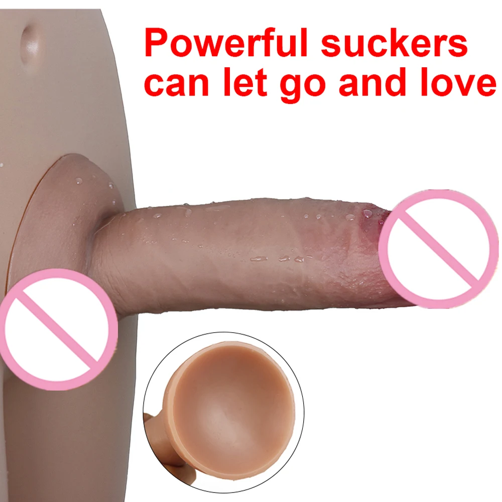 Real Men Skin Dildos Soft Silicone Suction Cup Big Huge Cock Male Artificial Penis Cheap Adult 18 Vagina Anal Sex Toys For Women — view 3