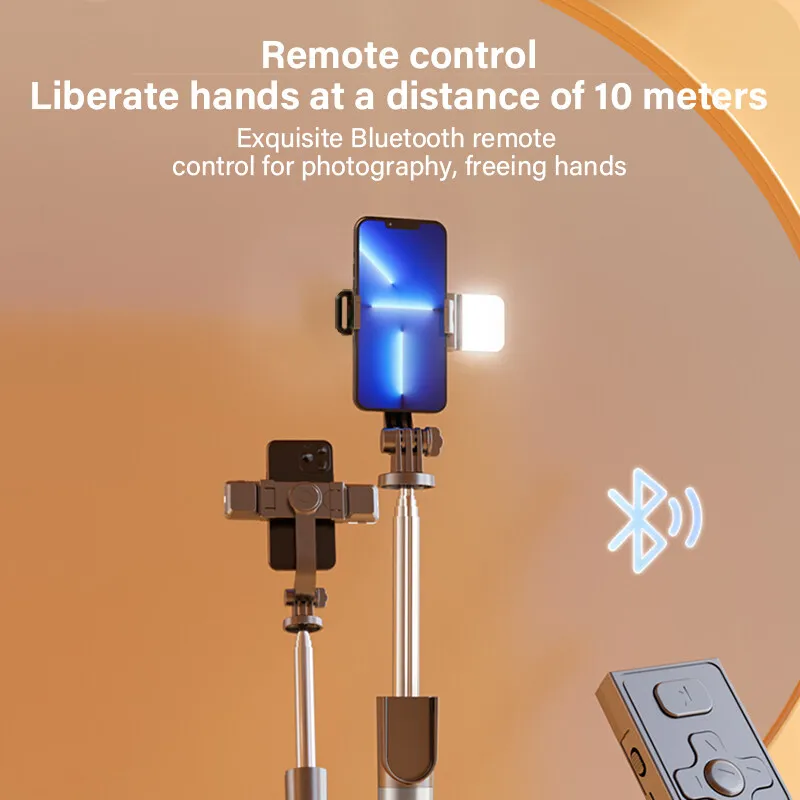 Selfie Stick Mobile Phone Holder Retractable Portable Mini Tripod with Wireless Remote Shutter 170CM