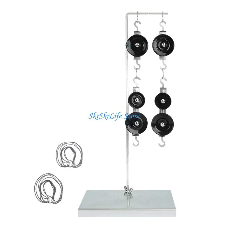 실험실에서 기계적 원리를 배우기 위한 풀리 시스템 스탠드 후크와 스프링 스케일이 포함된 E65E 물리 실험 세트