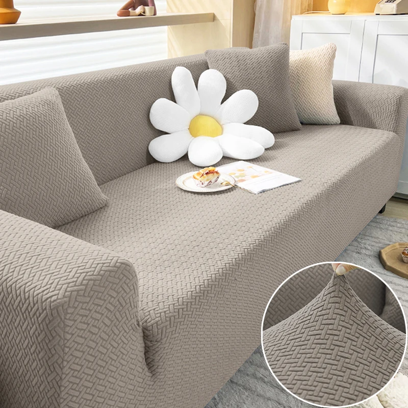 Thick Sofa Cover for Living Room Elastic Jacquard 1/2/3/4 Seater Sofa Cover L-shaped Corner Sofa Cover