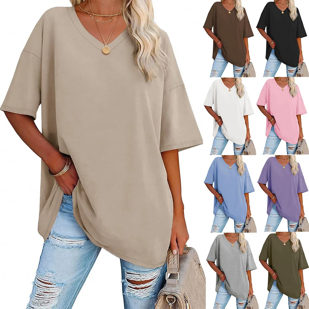 Solid Casual Loose Blouses For Women Fashion 2025 Summer Vintage Women's Oversized Shirts And Blouses Elegant Youth Female Tops