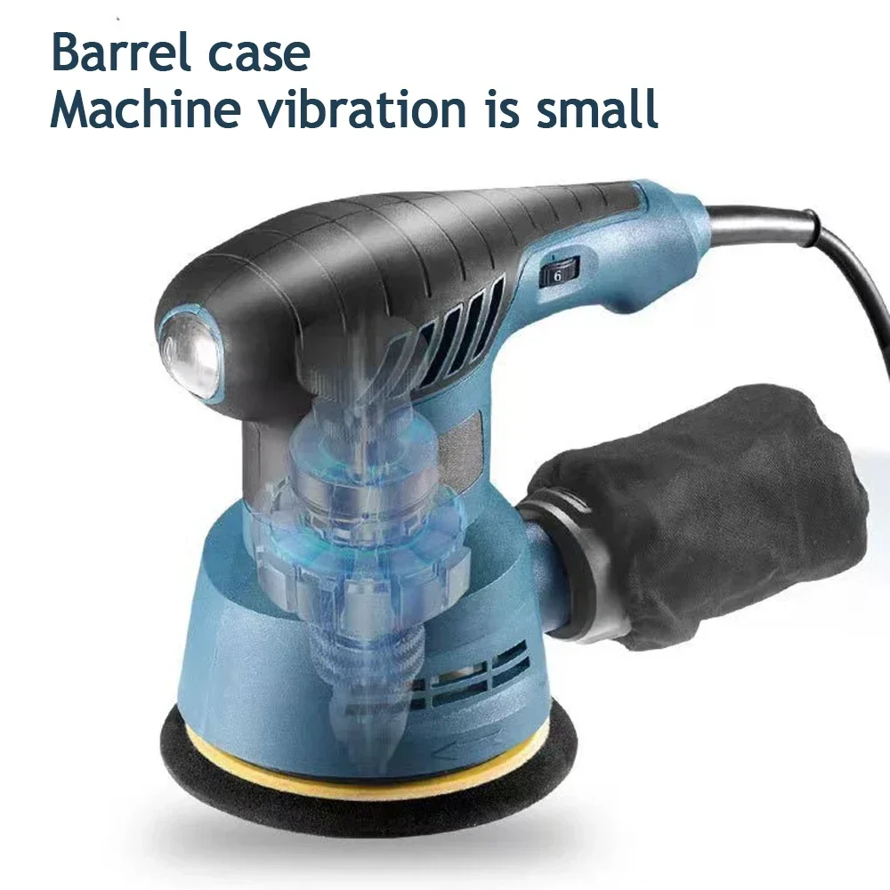 300W Electric Eccentric Sander 6 Gears Speed Adjustment 5 Inch 125mm Wood Sanding Processing Car Polishing Machine With Dust Box 5