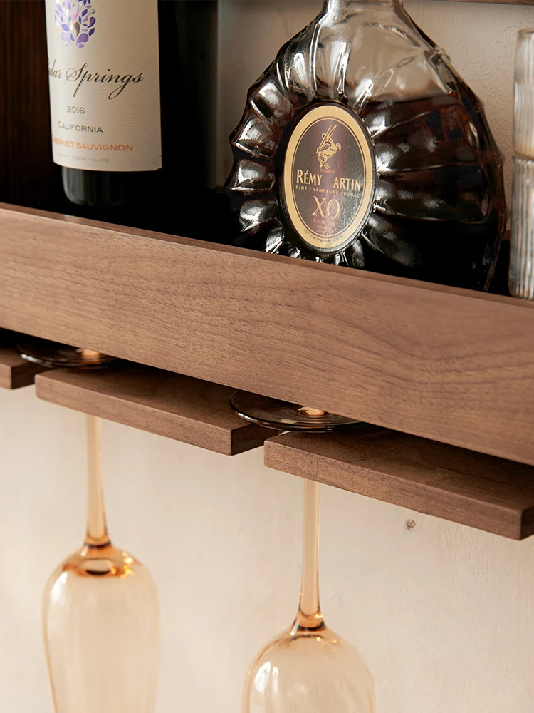 Wine rack Solid Wood Wall Wine Storage Rack Whiskey and Red Wine Wall Mounted Bar Household Hanging Cabinet #0070