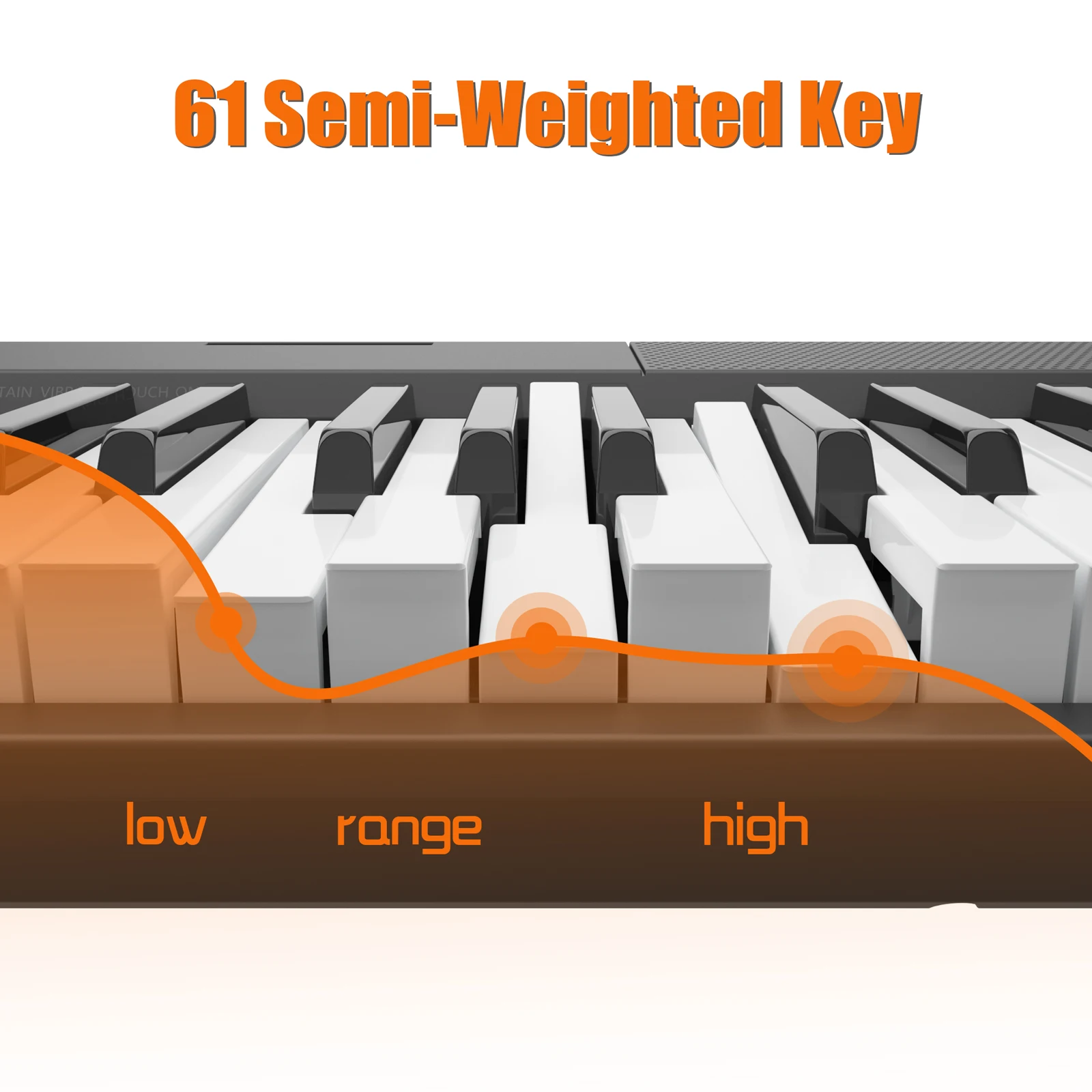 61 Key Keyboard Piano Protable Electric Semi-Weighted Piano Keyboard for Beginner/Professional, With Power Supply