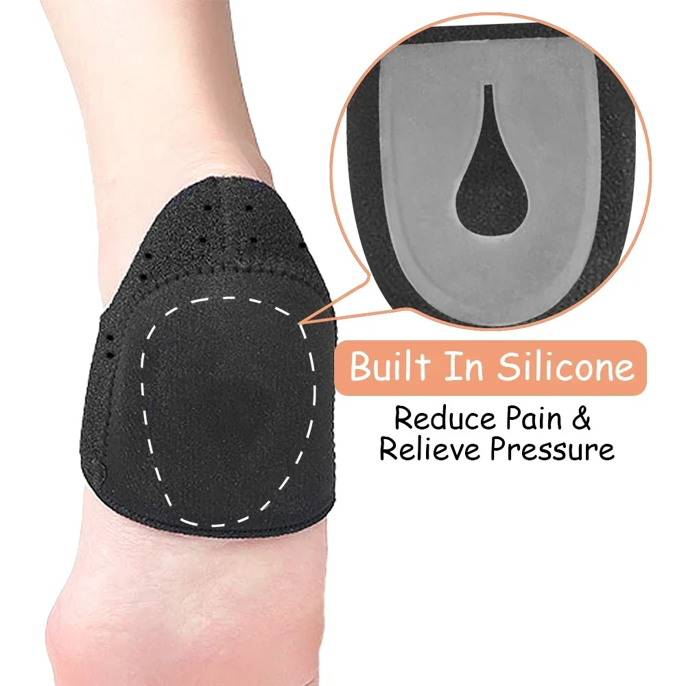 Plantar Fasciitis Silicone Heel Protector for Spurs Shock Absorption Shoes Pads U Cup Half-yard Socks Sleeve Pain Relief Insoles heel protector heel protector pads