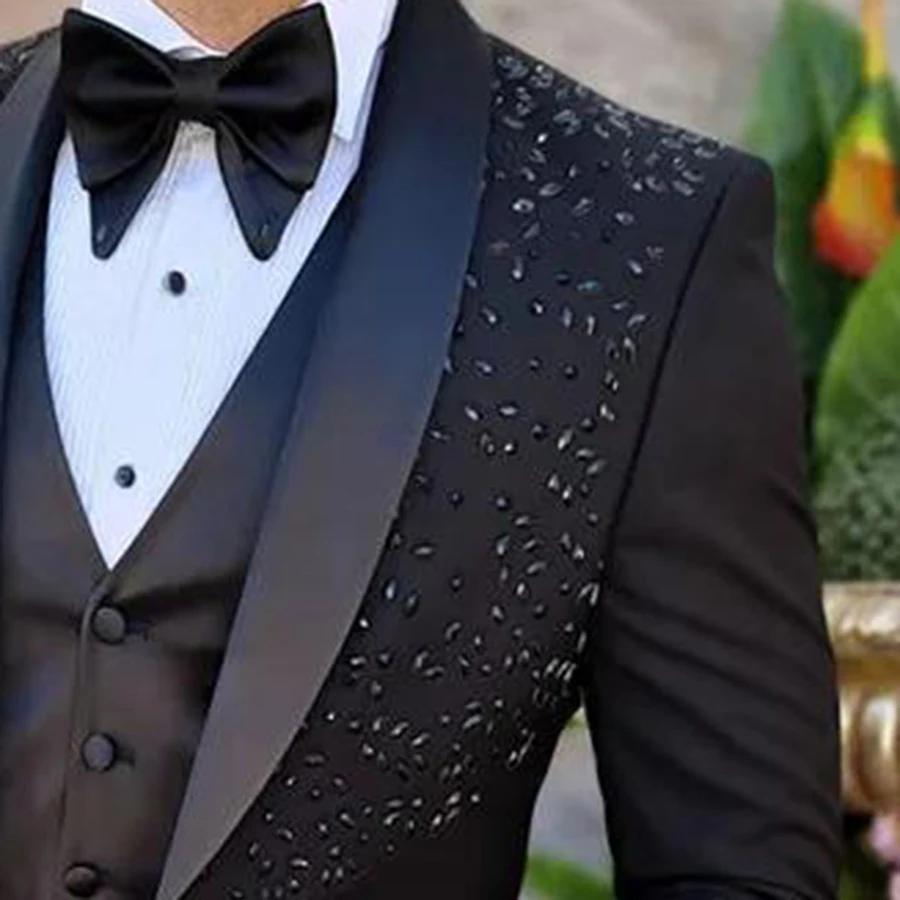 Blazer Suit For Men 3 Piece Outfit Set Suits Pants Mens Clothing Party Wedding Tuxedo Jackets vest designer clothes Black coats