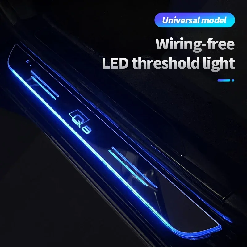 

Acrylic USB Power Moving LED Welcome Pedal No-wiring Car Scuff Stepping Plate Door Sill Pathway Light for Audi Q8 4M Accessories