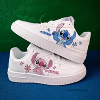 Disney Stitch Cute Cartoon Print Board Shoes Spring Autumn Fashion Versatile Casual Couple Shoes Style Version Trend White Shoes 2