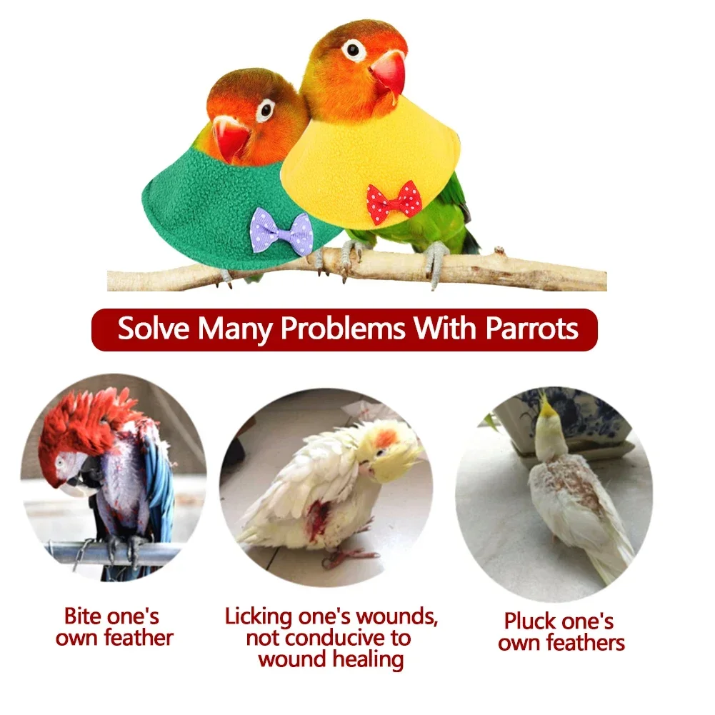 Parrot Collar Recovery Collar Anti-Biting Pecking Injury Elizabeth Protective For Birds Cloak Pets Warm Clothes