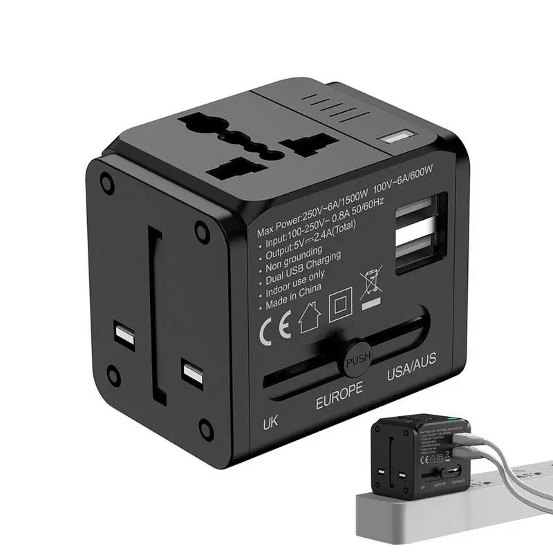 

Universal Travel Adapter Worldwide International Adapter Plug For Travel 1500W 100V-250V Portable Adapter Plug For Hotel