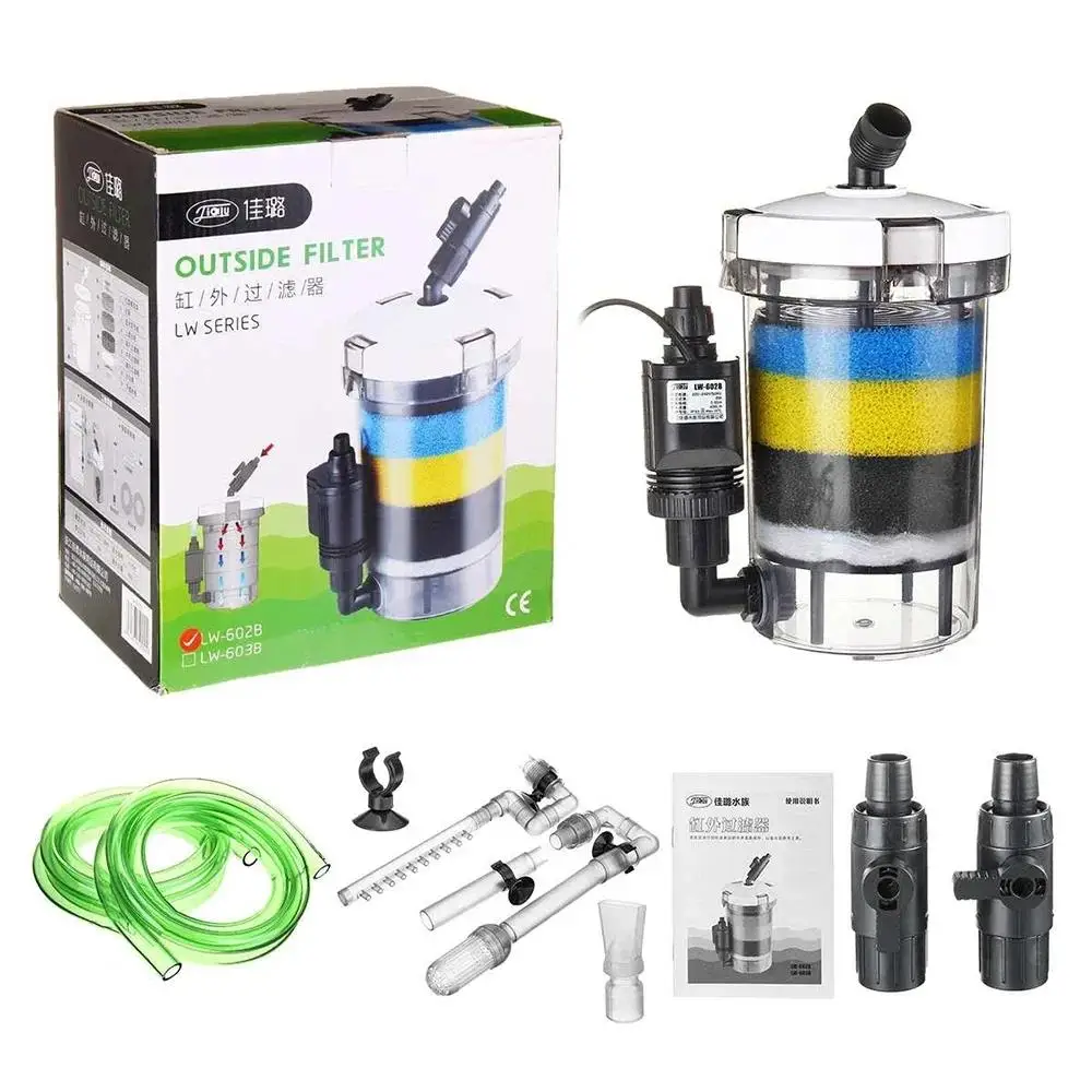 

Aquarium Filter Ultra-quiet External Aquarium Water Pump Filter Barrel Fish Tank Filtro Aquario 110V-220V / HW-602 / HW-603