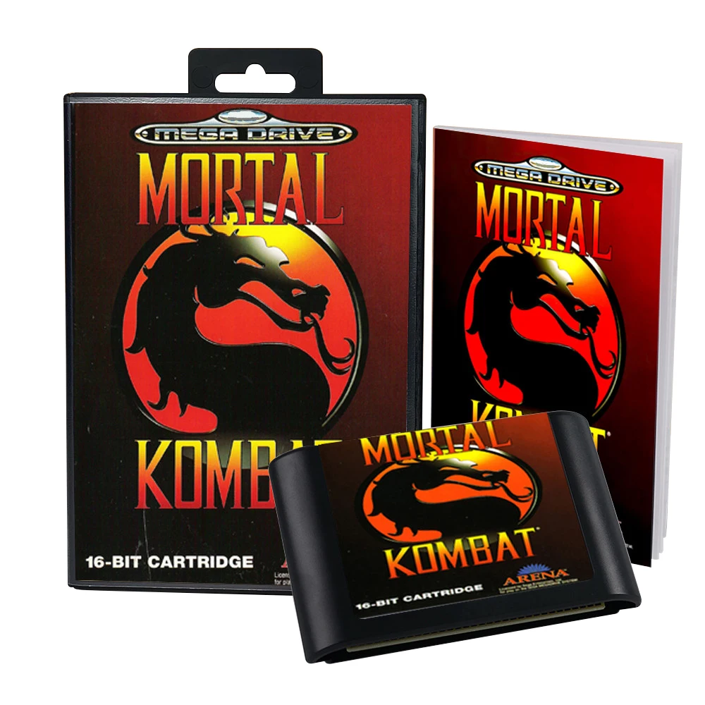 Mortal Kombat USA EUR 게임, 세가 메가 드라이브 제네시스용, 16 비트 콘솔, 게임 카트리지 박스 매뉴얼