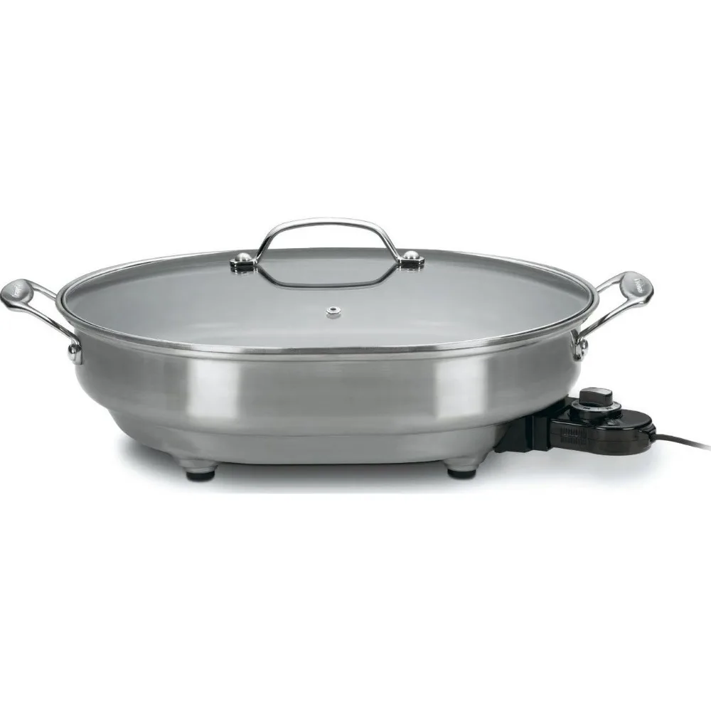 Nonstick Oval Electric Skillet,Brushed Stainless & Cuisinart, 14-Cup Glass Carafe, Fully Automatic for Brew Strength Control 2
