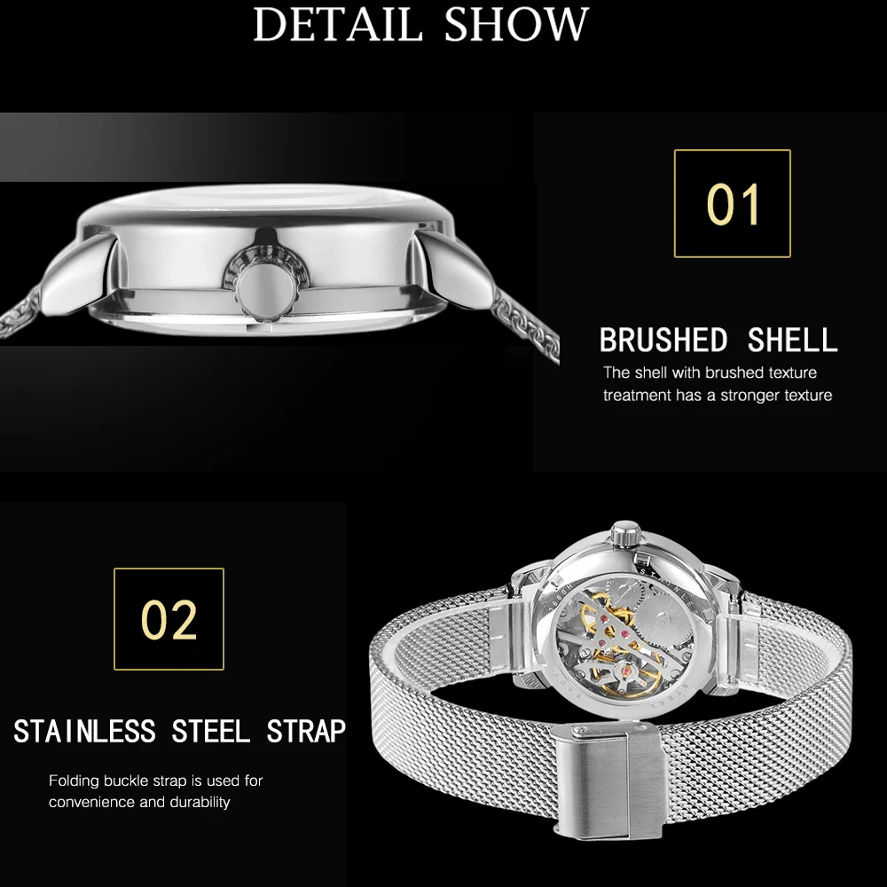 FORSINING Classic Luxury Elegant Womens Watches Skeleton Hand Wind Mechanical Watch Roman Numerals Exquisite Hollow Ladies Clock_voghion.com