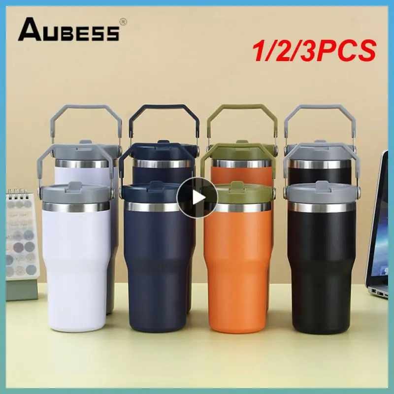 

1/2/3PCS Water Bottle Stainless Steel Universal Water Bottle With Straw Anti-drop Portable Insulated Water Bottles With Straw