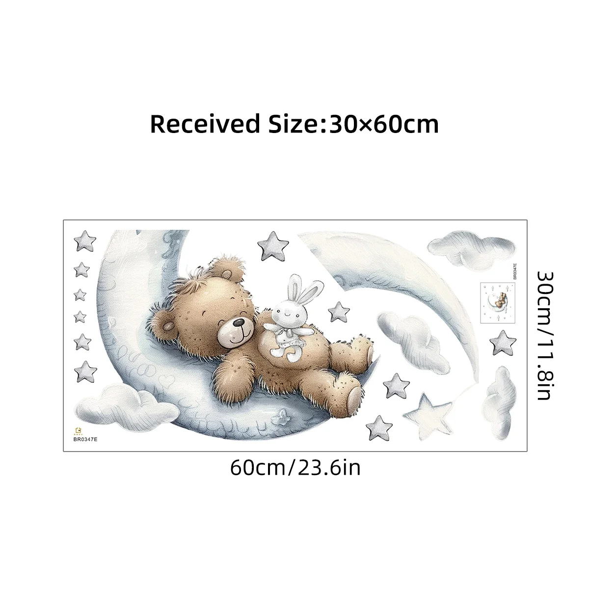 Cartoon Star Moon Sleep Bear Wall Stickers 1Pc for Kids Baby Room Decor Home Decoration Bedroom Living Room, wall stickers,luminous wall stickers,vinyl decal stickers,children room decoration