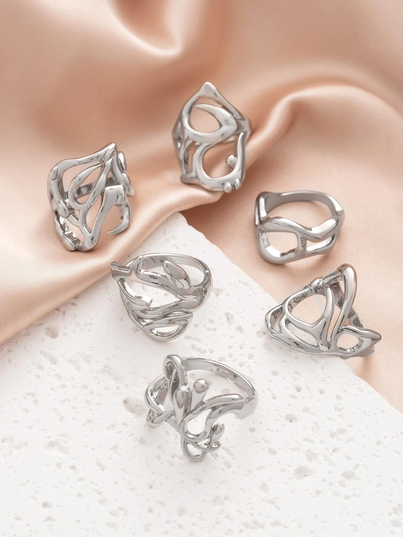 Personalized Irregular Geometry Hollow Ring for Women