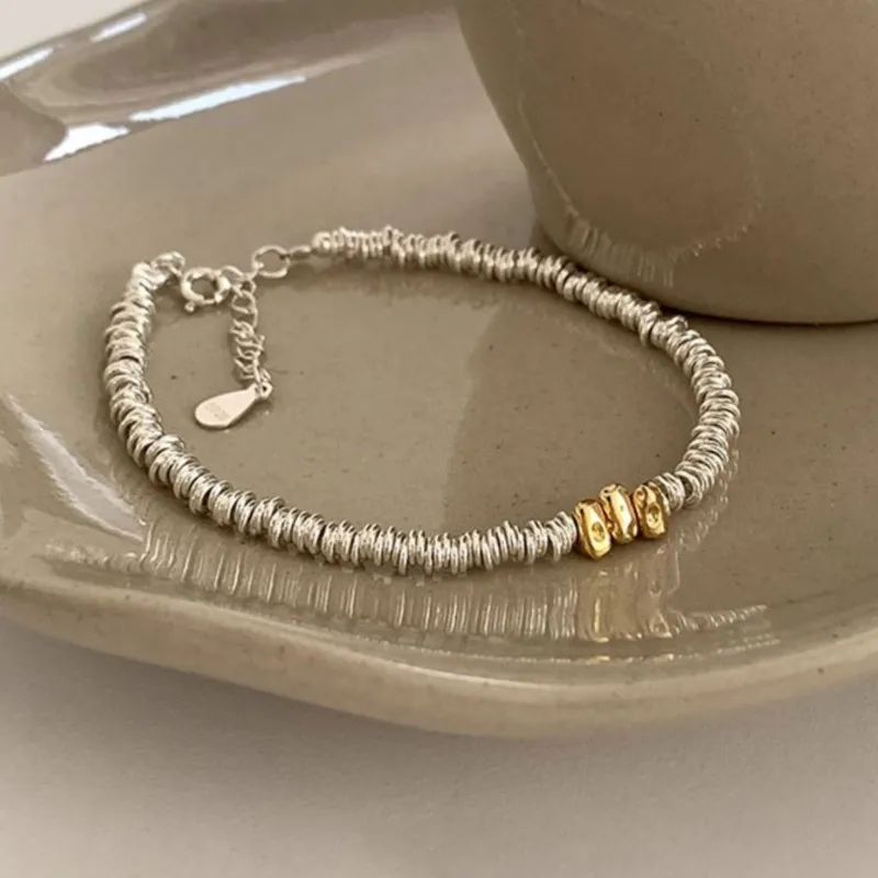 Silver Color Irregular Beads Bracelet for Women Ladies New Fashion 14k Gold Handmade Bead Chain Party Jewelry Gifts