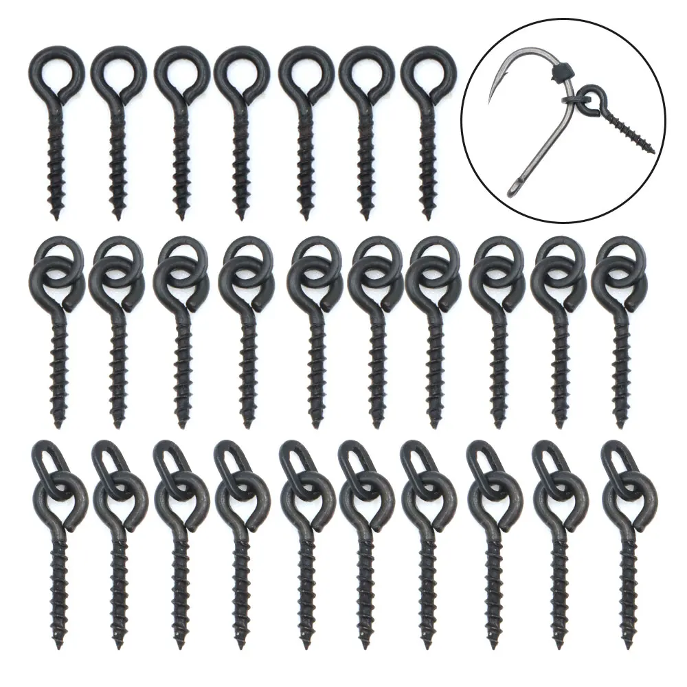 20 Pcs Carp Fishing Accessories Kit Boilies Screw With Ring Swivels For  D-Rig Chod Rigs Terminal Tackle Fishing Hook Bait Holder