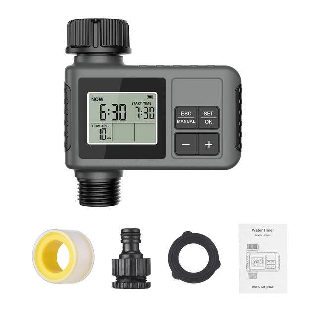 Water Timer Irrigation System Programmable Garden Watering Sprinkler 1 Outlet Intelligent Timing Valves Controller Rain Delay 3