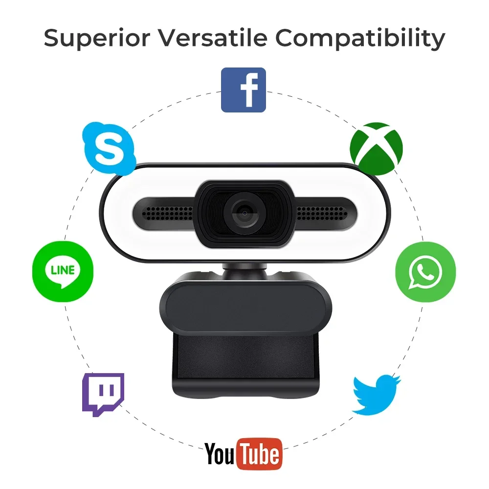 Webcam 2K mini, telecamera web con microfono, webcam per PC 1080p, mini webcam per PC, telecamere USB con messa a fuoco per computer - immagine 4
