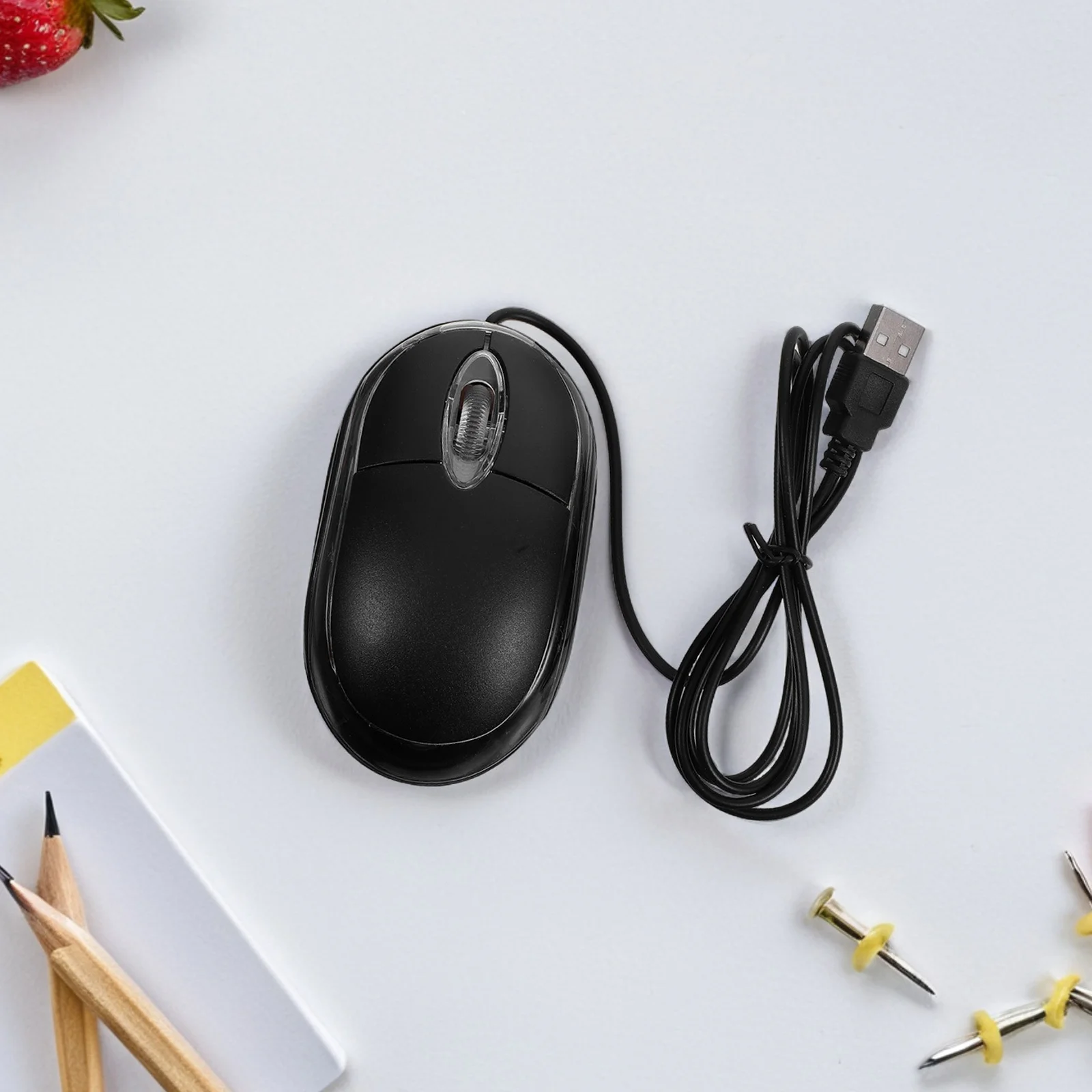 1pc Usb Wired Mouse 1000 Dpi High Precision Scroll Wheel For Pc Desktop Pc Mouse Wired Laptop Office Computer Black