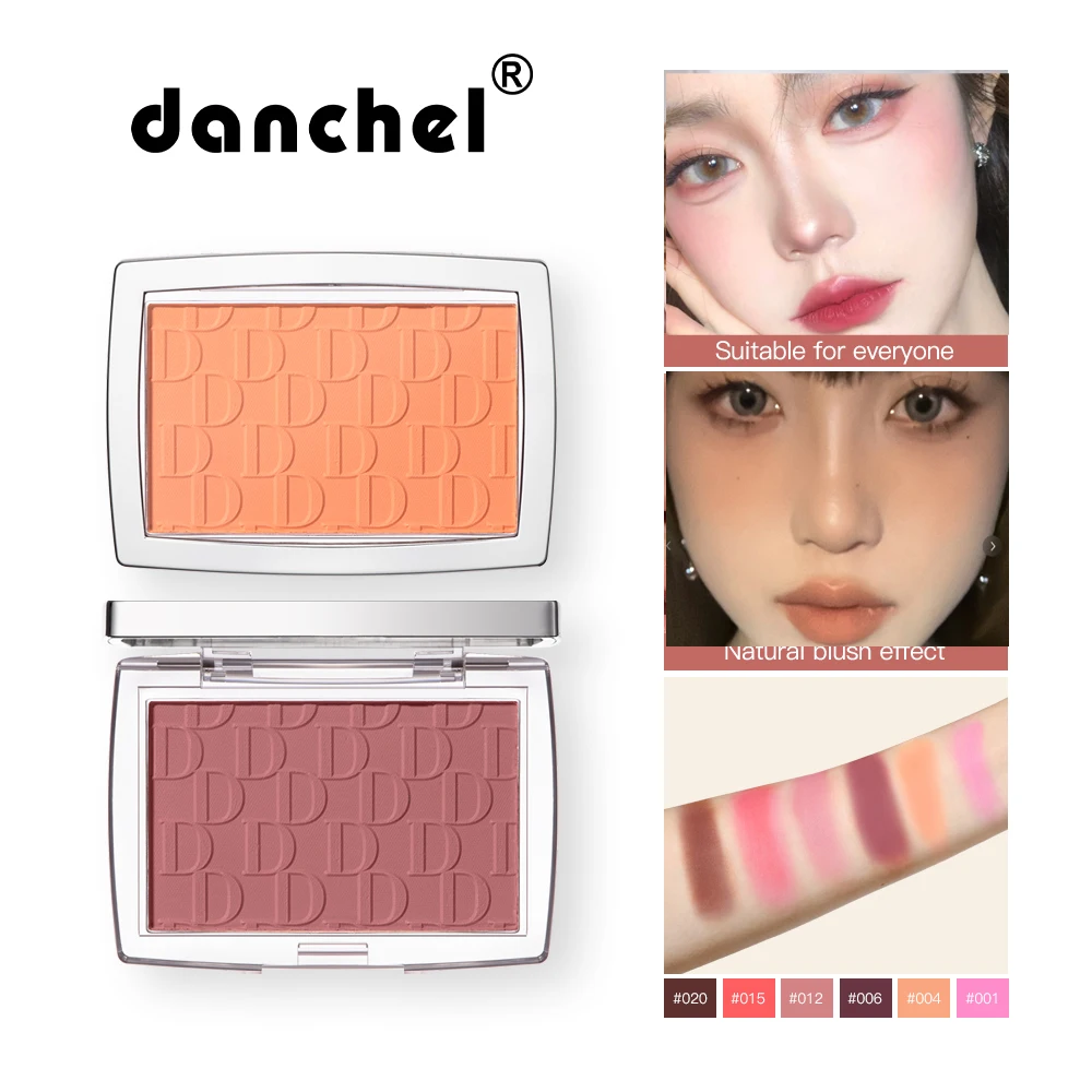 Matte Embossed Blush Palette Rosy Blusher Facial Blush Powder High Pigmented Pink Coral For Cheeks