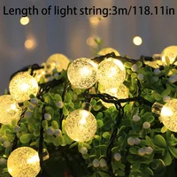 3m (118.11in) Warm White LED Bubble Ball String Lights - Waterproof Crystal Globe Fairy Lights Indoor Outdoor Decorative Lights 6