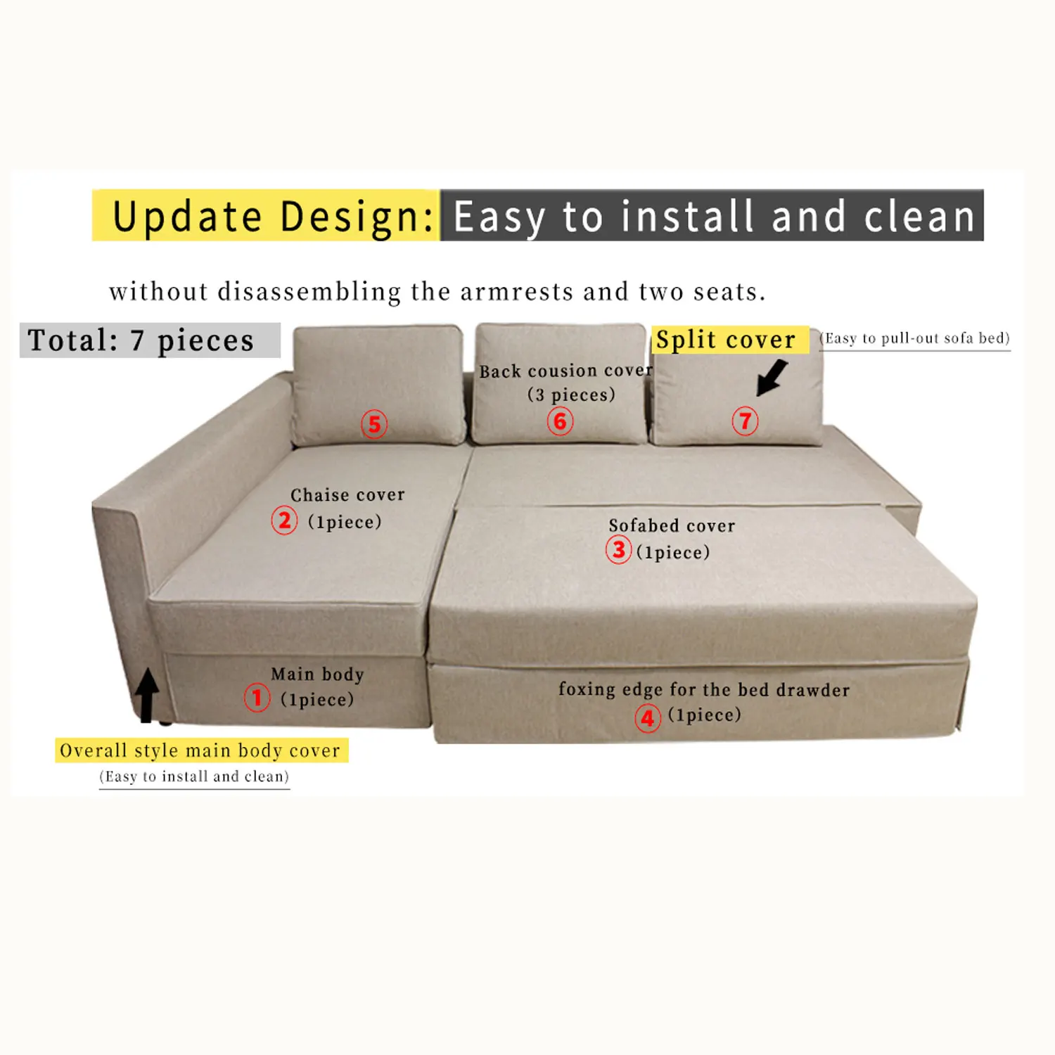 CRIUSJA Sofa Cover for FRIHETEN  Sofa Cover funda sofa chaise lounge Cover Protective Sofa Cover L Shape 3