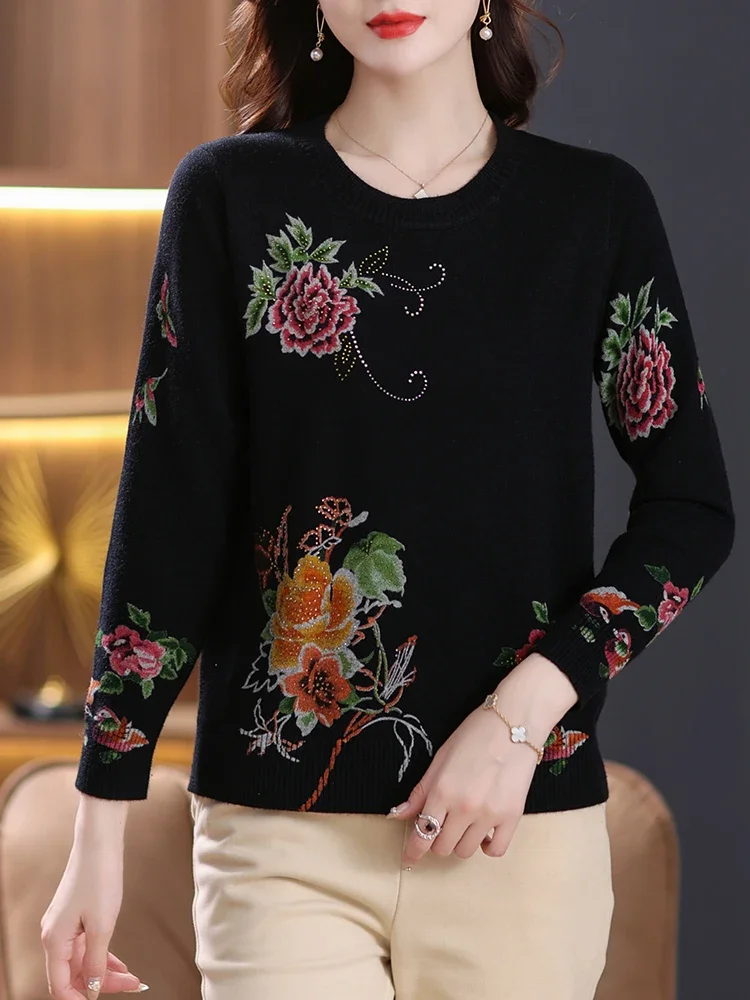 

Print Sweaters Autumn Spring Soft O Neck Knit Pullover Pull Femme Korean Fashion Casual Jumper Long Sleeve Women Sweater