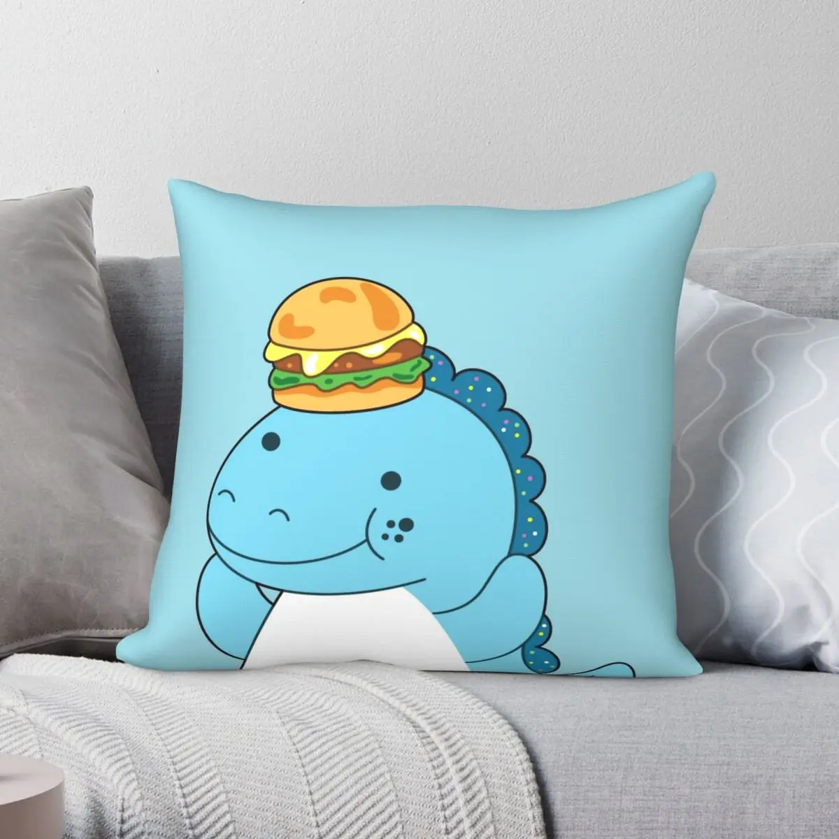 

Dinosaur Pillowcase Polyester Linen Velvet Creative Zip Decor Pillow Case Home Cushion Cover