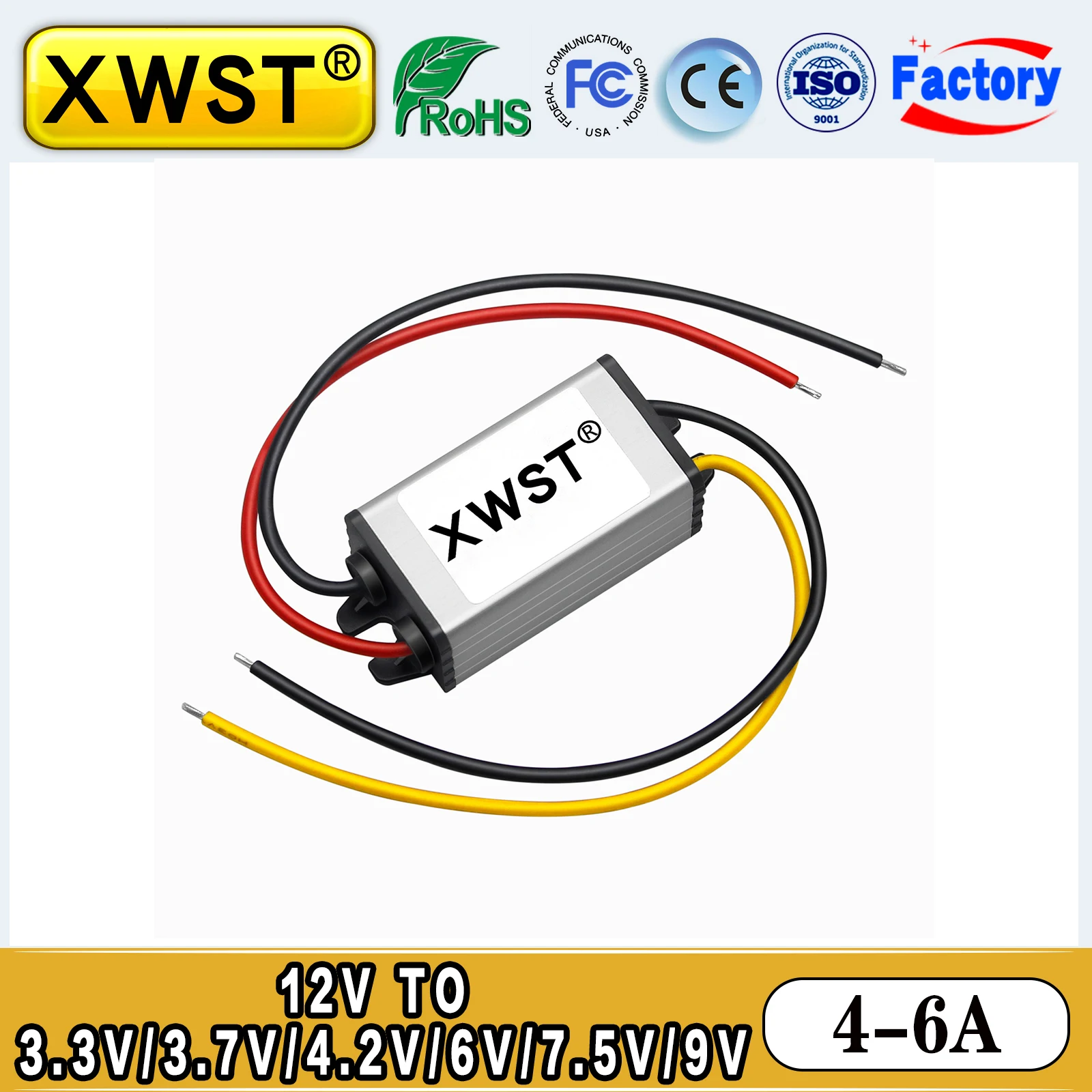 

DC DC Waterproof Converter 12V to 3.3V 3.7V 4.2V 6V 7.5V 9V Voltage Regulator 4A 6A Step Down Buck Inverter Transfomer Module